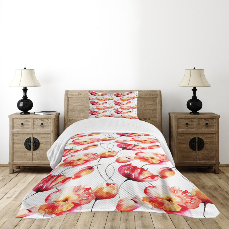 Poppy Tulip Flora Bedspread Set