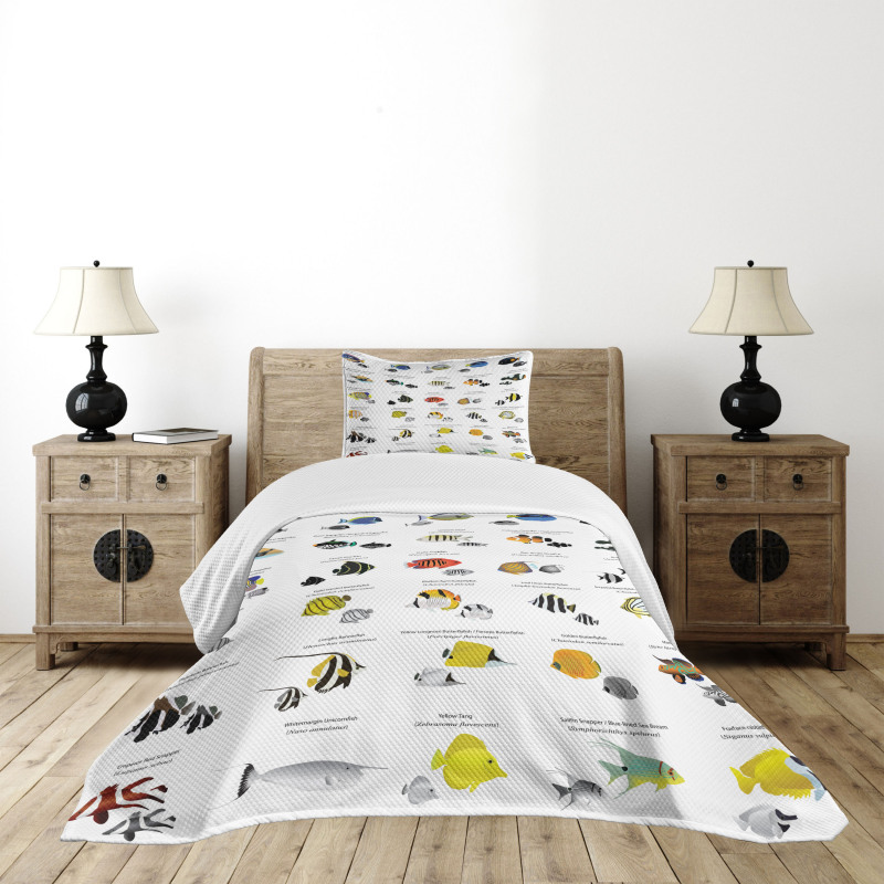 Underwater Aquatic Species Bedspread Set