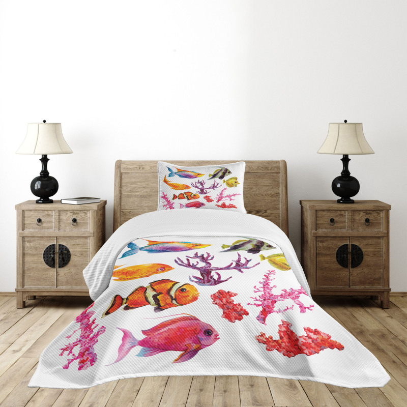 Tropic Life Seaweed Coral Bedspread Set