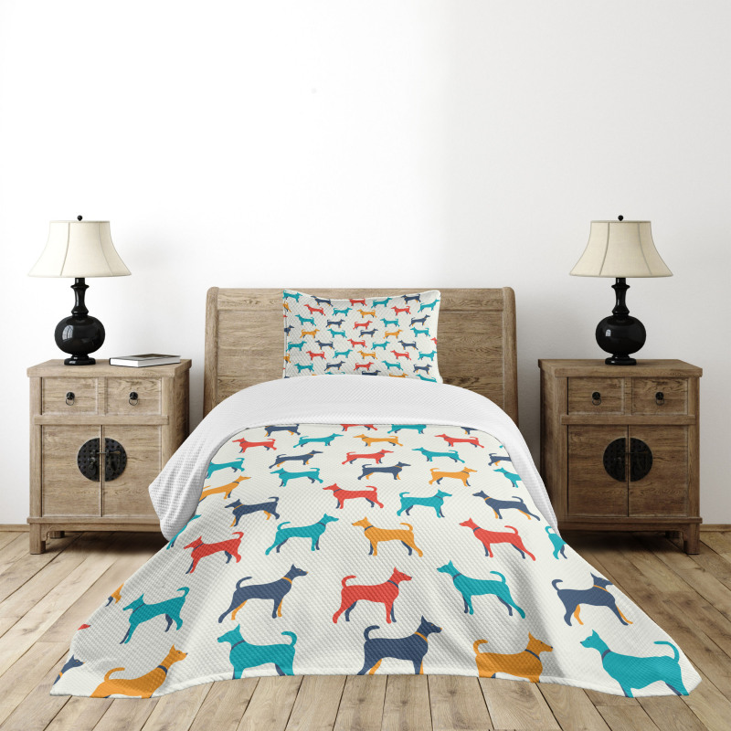 Retro Dog Bedspread Set