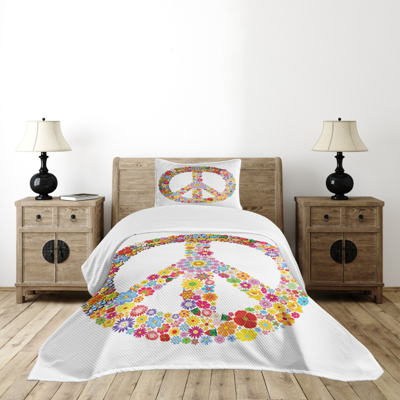 Floral Peace Bedspread Set