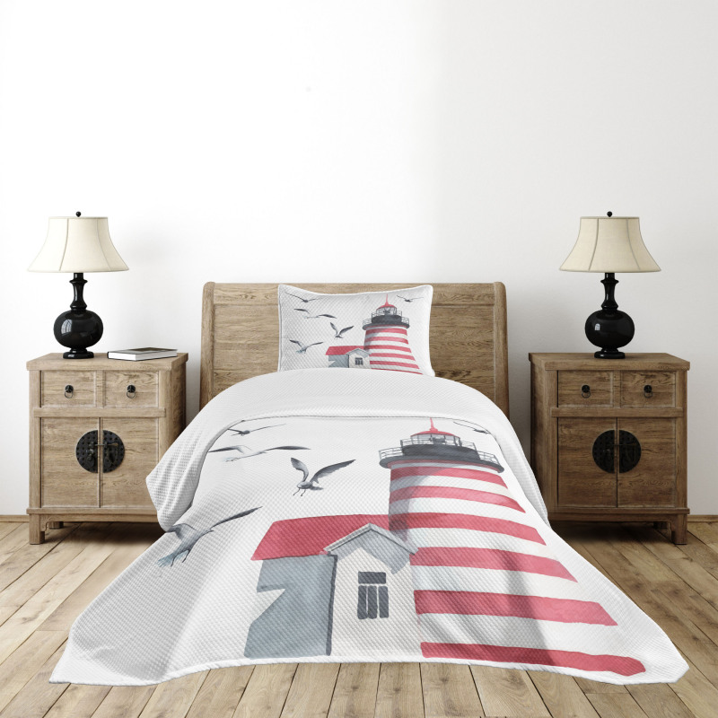 Seagulls Beach Sea Bedspread Set