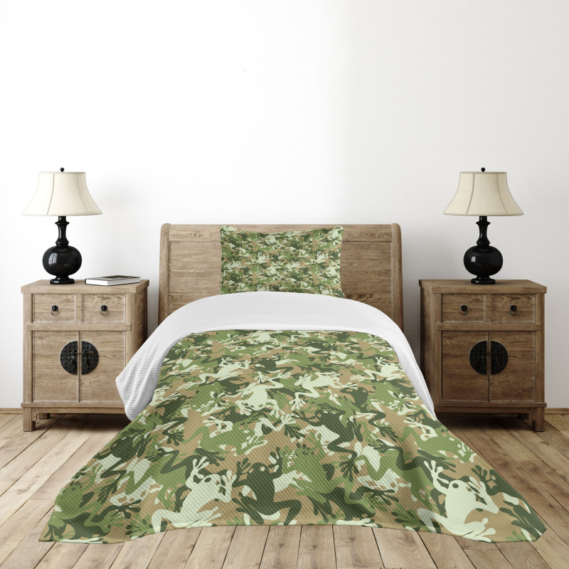 Skull Camouflage Design Bedspread Set