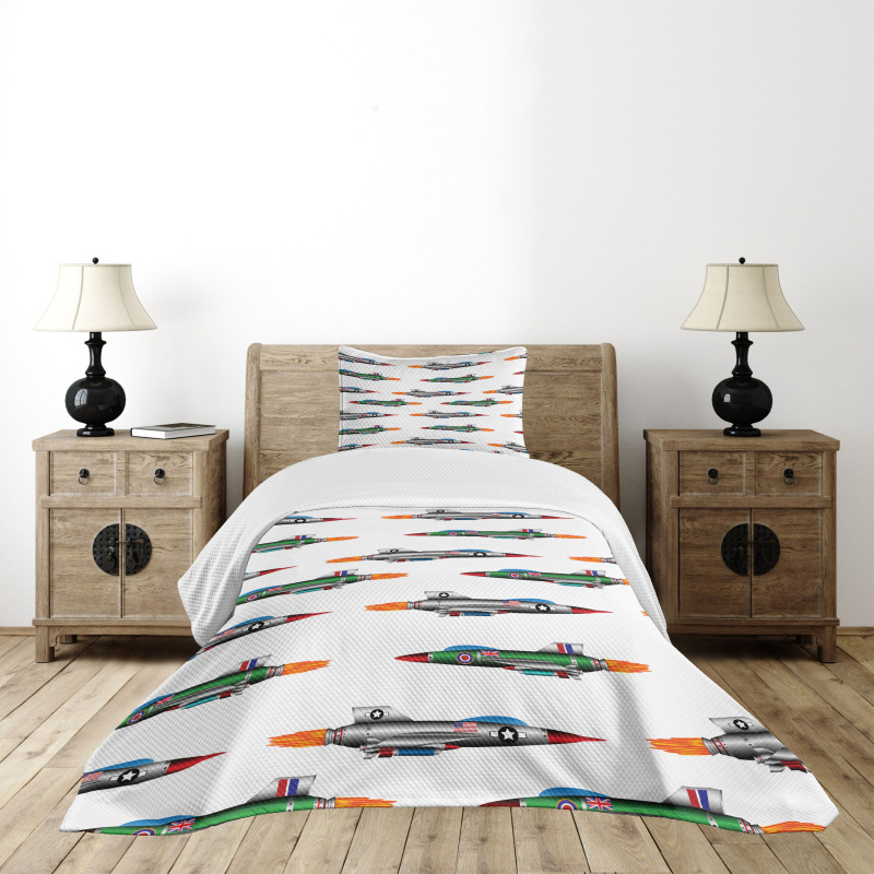 Jets Aviation Design Bedspread Set