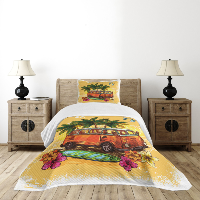 Hippie Old Exotic Bus Bedspread Set