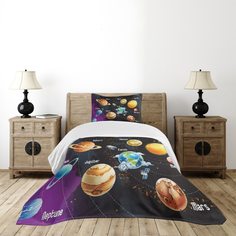 Solar System Planet Bedspread Set