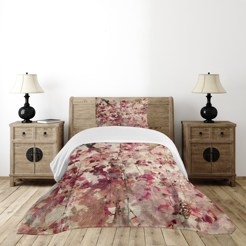 Cherry Blossoms Floral Bedspread Set