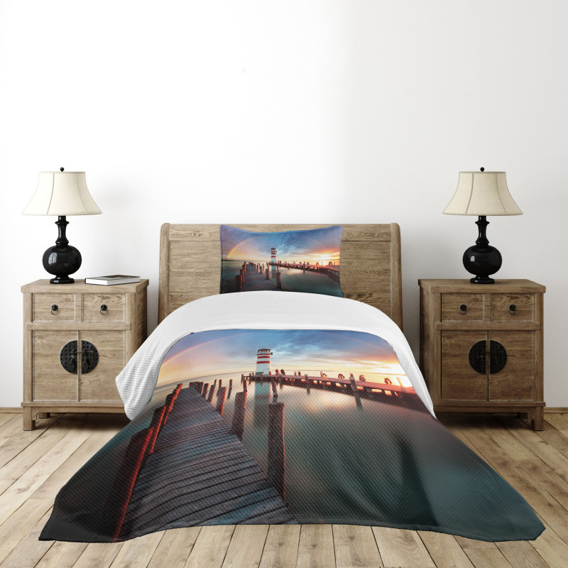 Clouds Sunset at Sea Bedspread Set