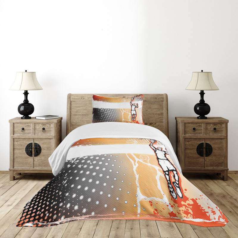 Basketball Doodle Art Bedspread Set