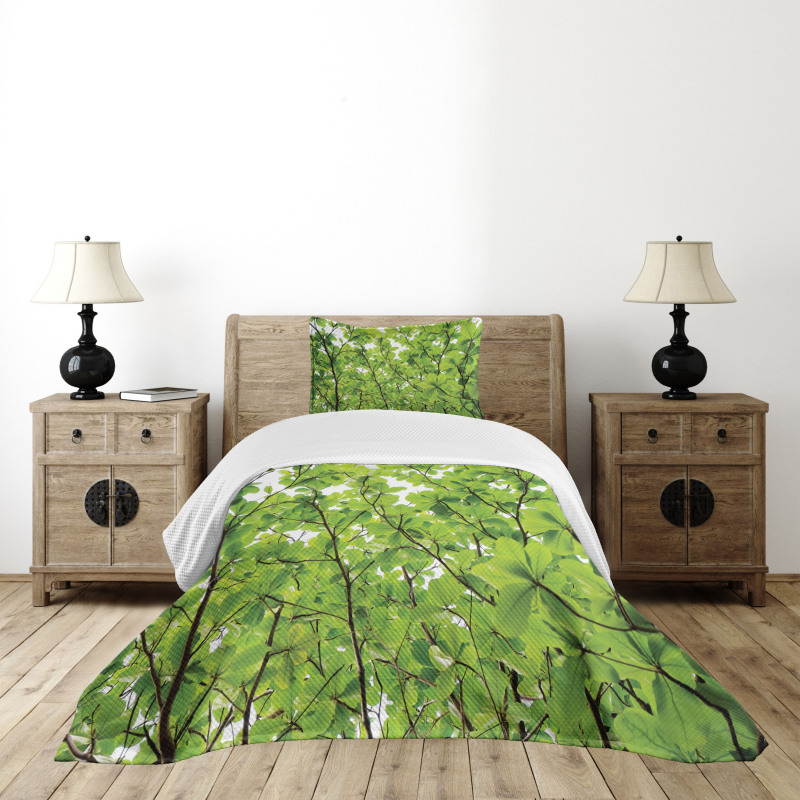 Summer Fresh Leaves Bedspread Set