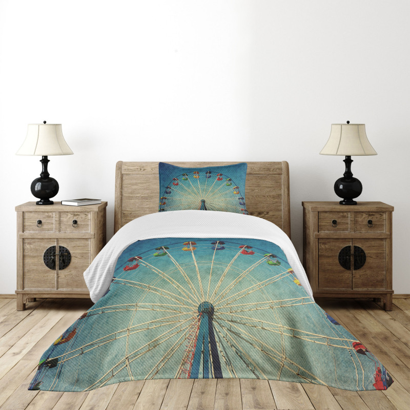 Ferris Wheel Fun Retro Bedspread Set