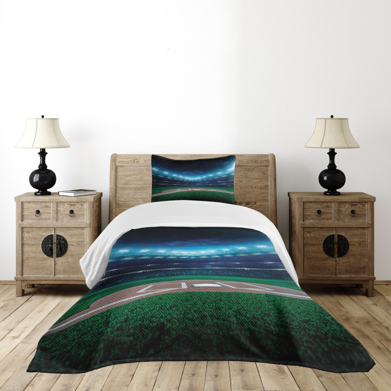 Baseball Stadium Night Bedspread Set