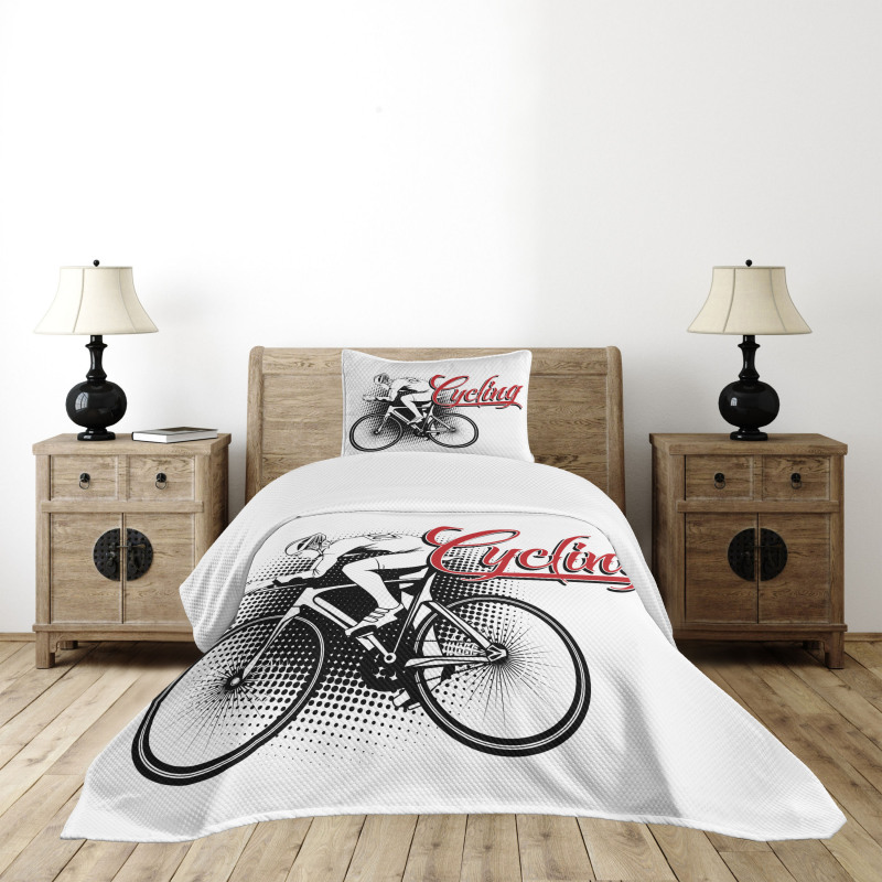 Cycling Man Sport Bike Bedspread Set