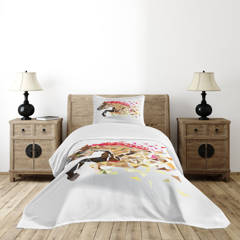 Abstract Art Wild Horse Bedspread Set