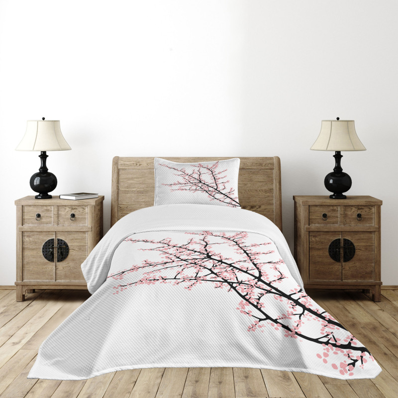 Cherry Branch Floral Bedspread Set