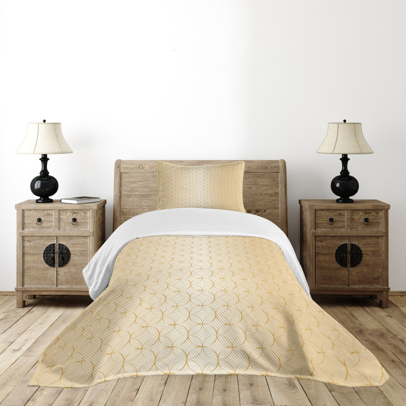 Geometric Gold Patterns Bedspread Set