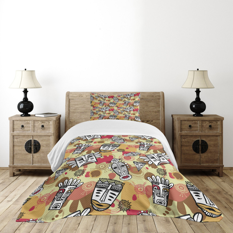 Aboriginal Masks Bedspread Set