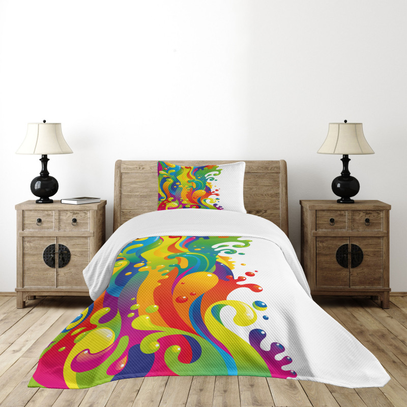 Rainbow Splash Bedspread Set
