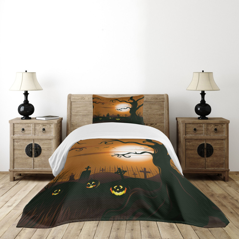 Scary Cemetery Bedspread Set