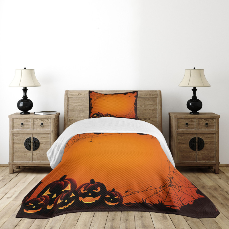 Halloween Pumpkin Scary Bedspread Set