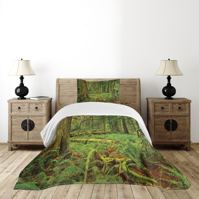 Woodland Bushes Moss Bedspread Set