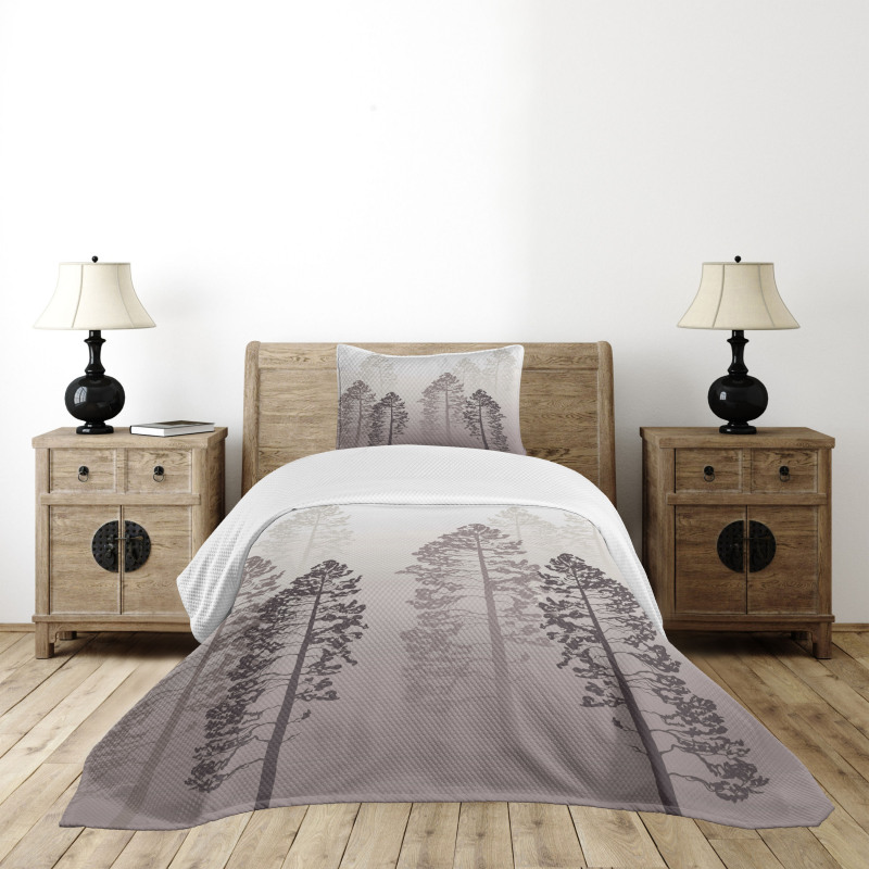Wild Pine Forest Themed Bedspread Set