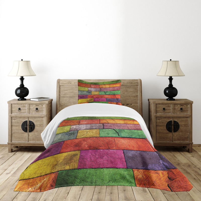 Rainbow Timber Art Bedspread Set