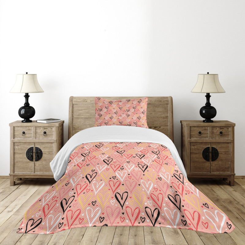 Heart Valentines Love Bedspread Set