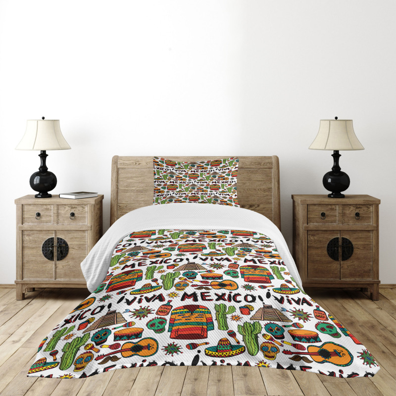 Cartoon Cactus Salsa Bedspread Set