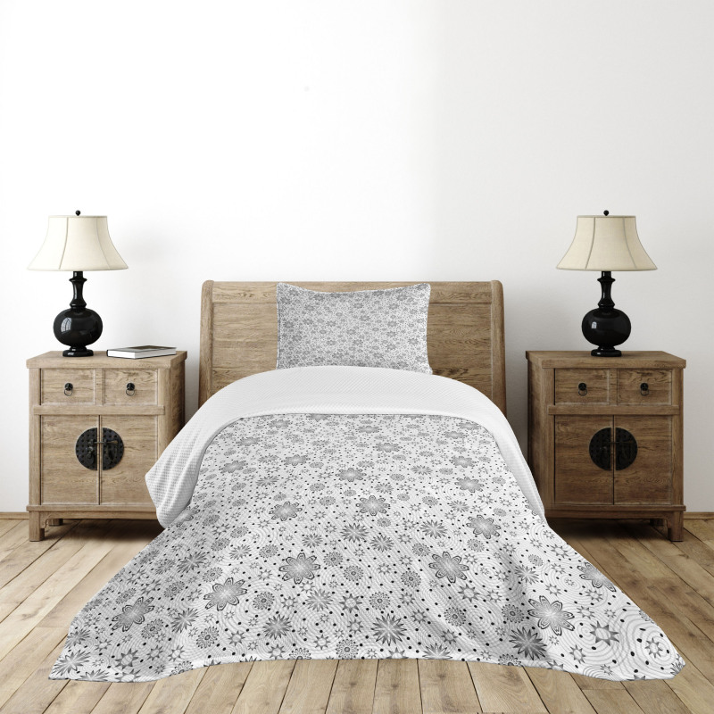 Rotary Round Rings Dots Bedspread Set