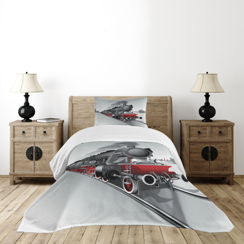 Railway Train Art Bedspread Set