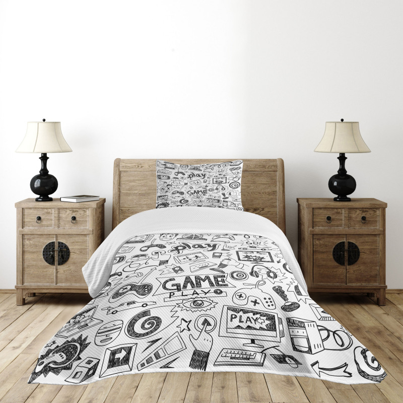 Sketch Style Gaming Bedspread Set