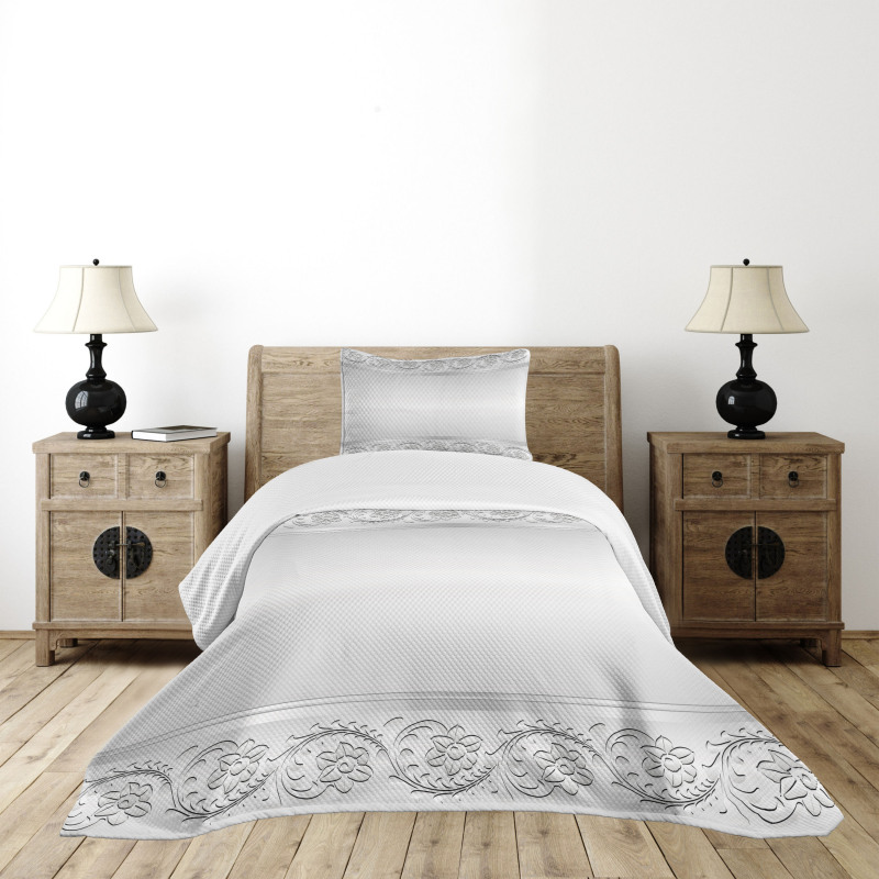 Classical Bridal Floral Motif Bedspread Set