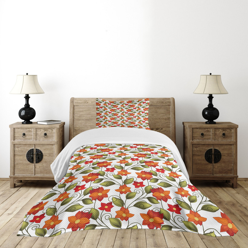 Boho Herbs Lily Nature Bedspread Set