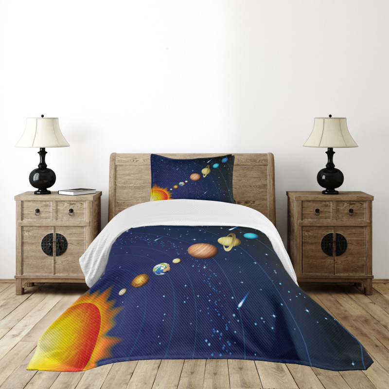 Solar System with Sun Bedspread Set