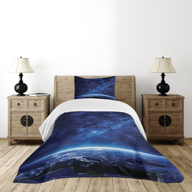 Vibrant Milky Way Stars Bedspread Set