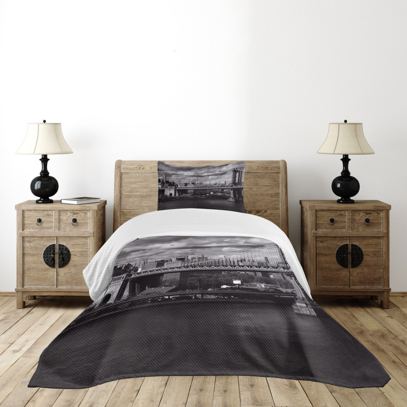 NYC in Black and White Bedspread Set