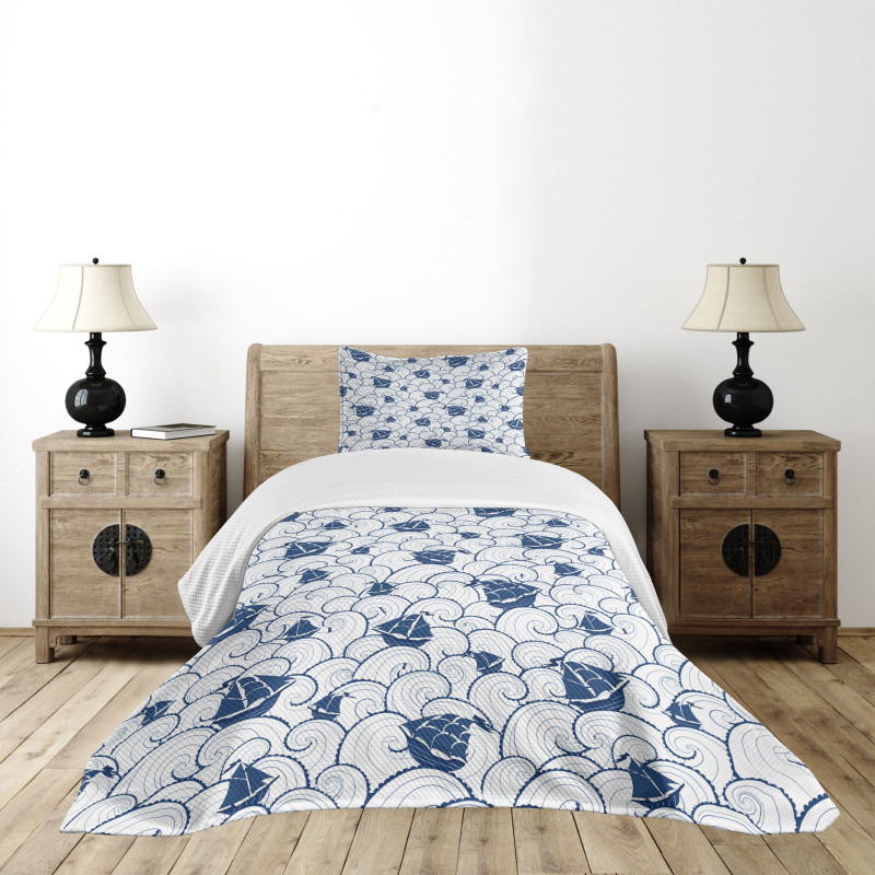 Boat on Ocean Journey Bedspread Set