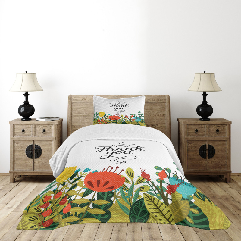 Hand Writing Thank You Bedspread Set