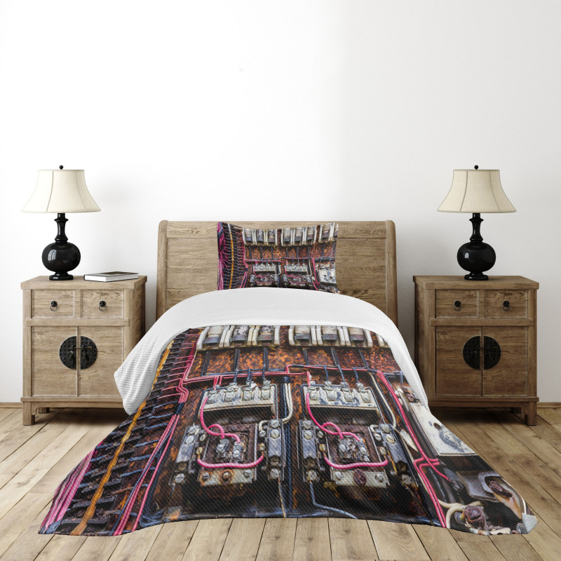 Rusted Electrical Panel Bedspread Set