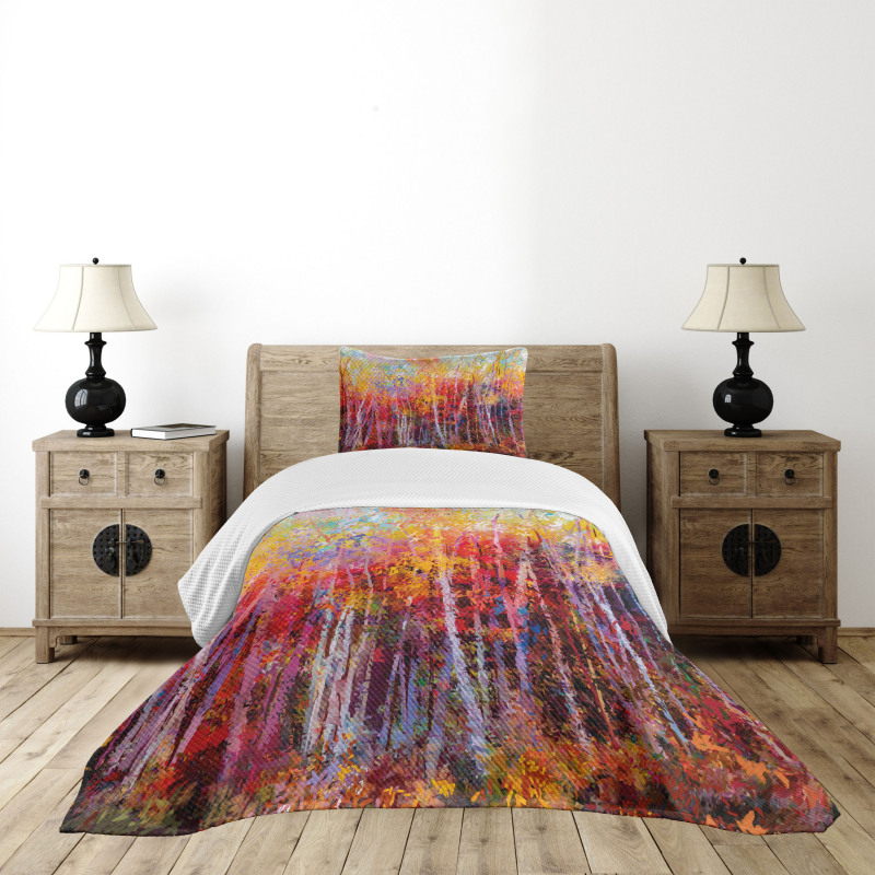 Autumn Forest Painting Bedspread Set