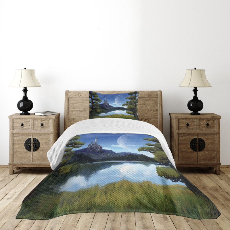 Riverside Lake Scene Bedspread Set