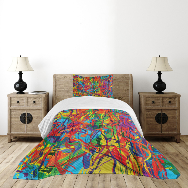 Rainbow Circled Pattern Bedspread Set