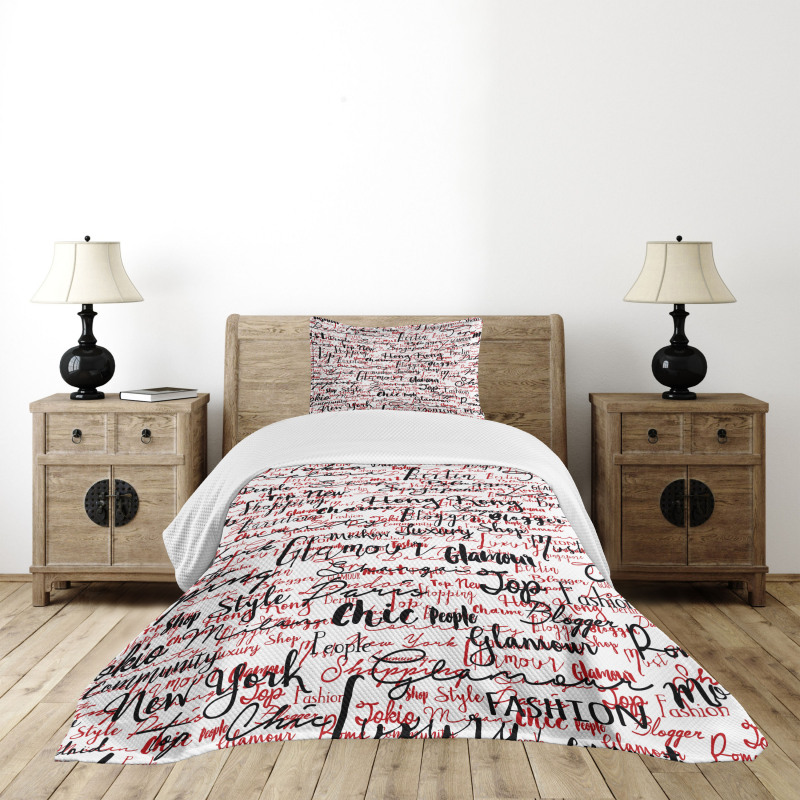 Popular Fashion Words Bedspread Set