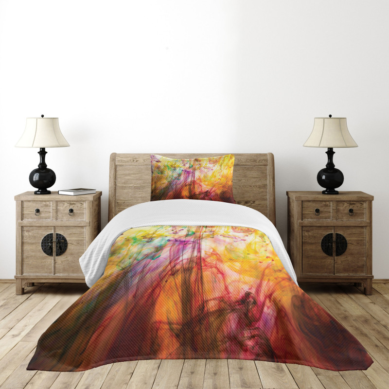 Rainbow Colored Image Bedspread Set