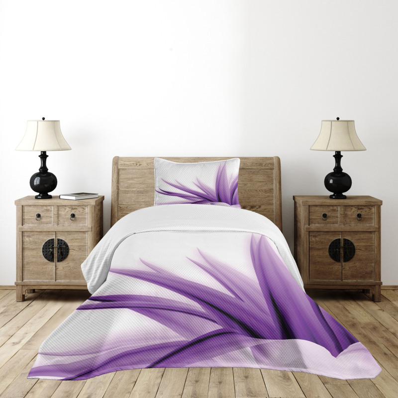 Purple Ombre Lotus Art Bedspread Set