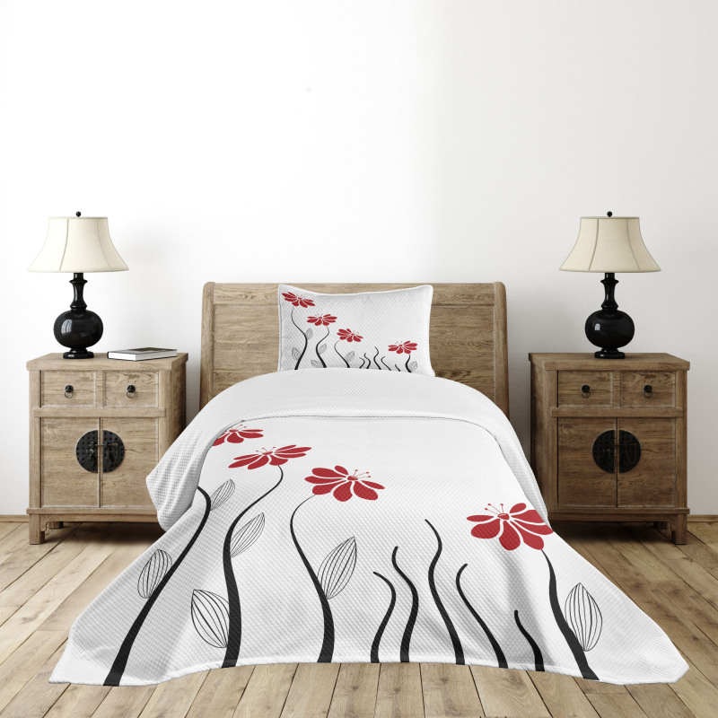 Modern Floral Petals Bedspread Set