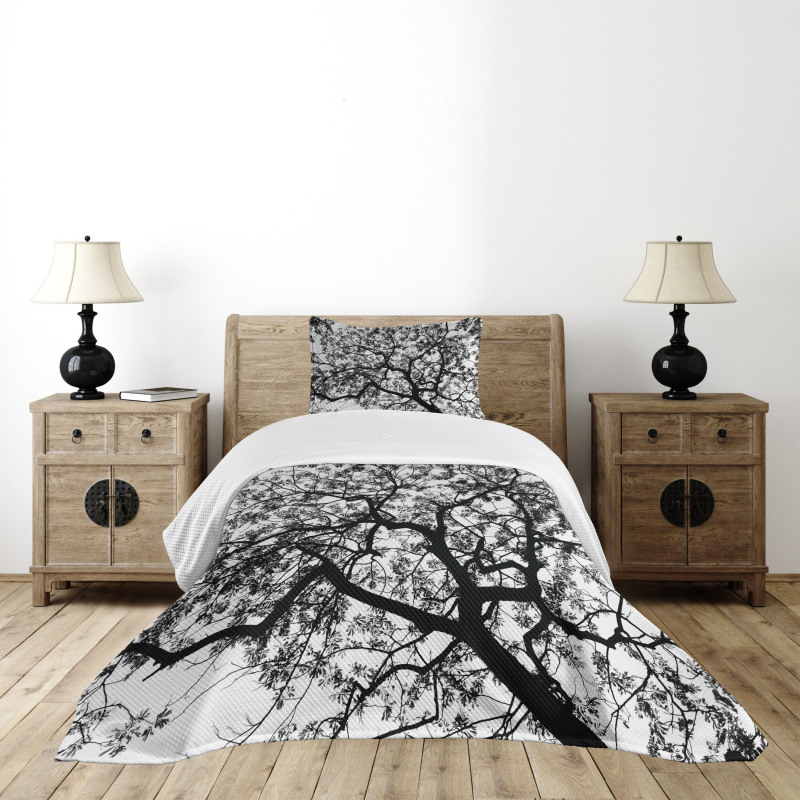 Spooky Black Tree Branch Bedspread Set