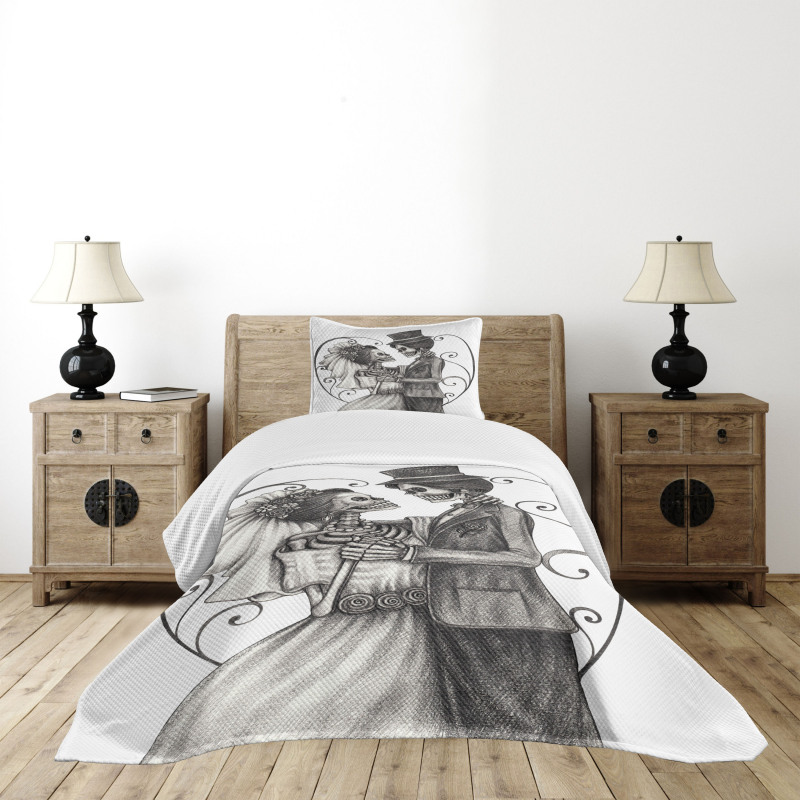 Skeleton Marriage Bedspread Set