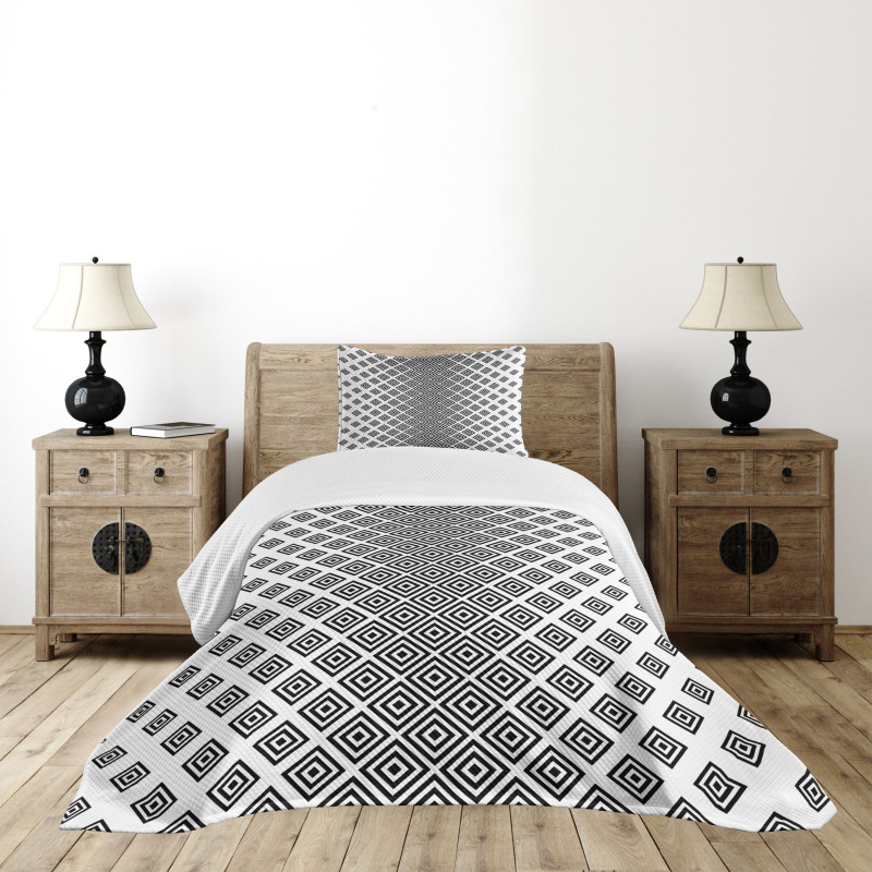 Square Shape Geometric Bedspread Set